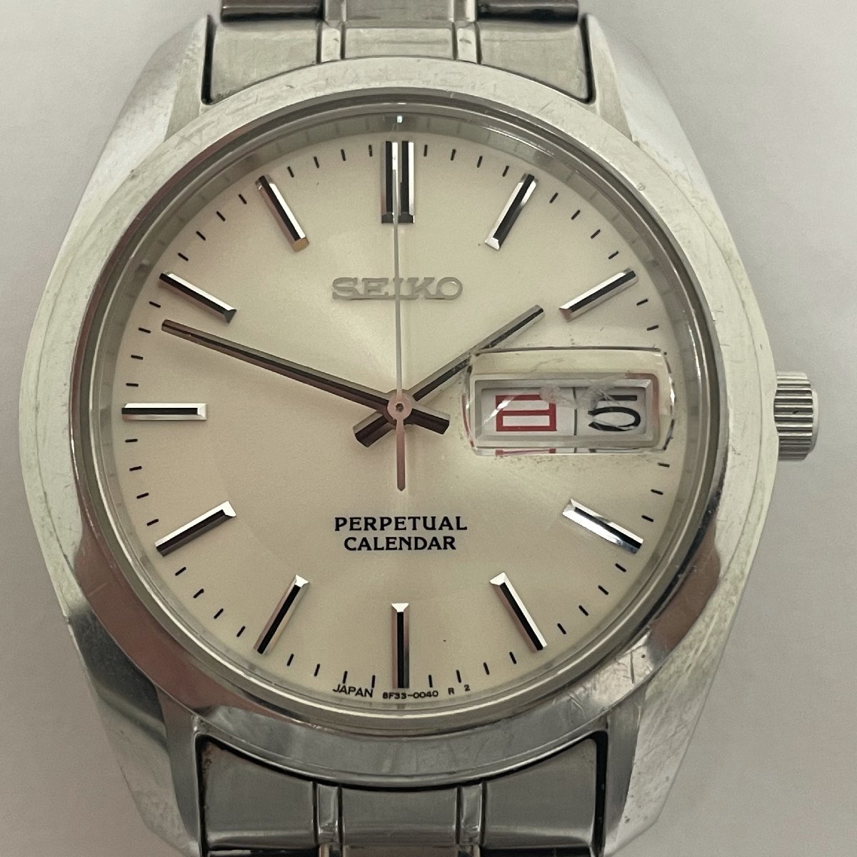 大特価!! Seiko セイコー メンズ腕時計 8F33-0040 昭和レトロ 中古