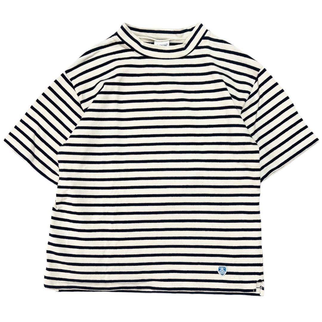 ORCIVAL オーシバル　Border Heavey Cotton Tee ネイビーｘホワイト サイズ:4_画像1