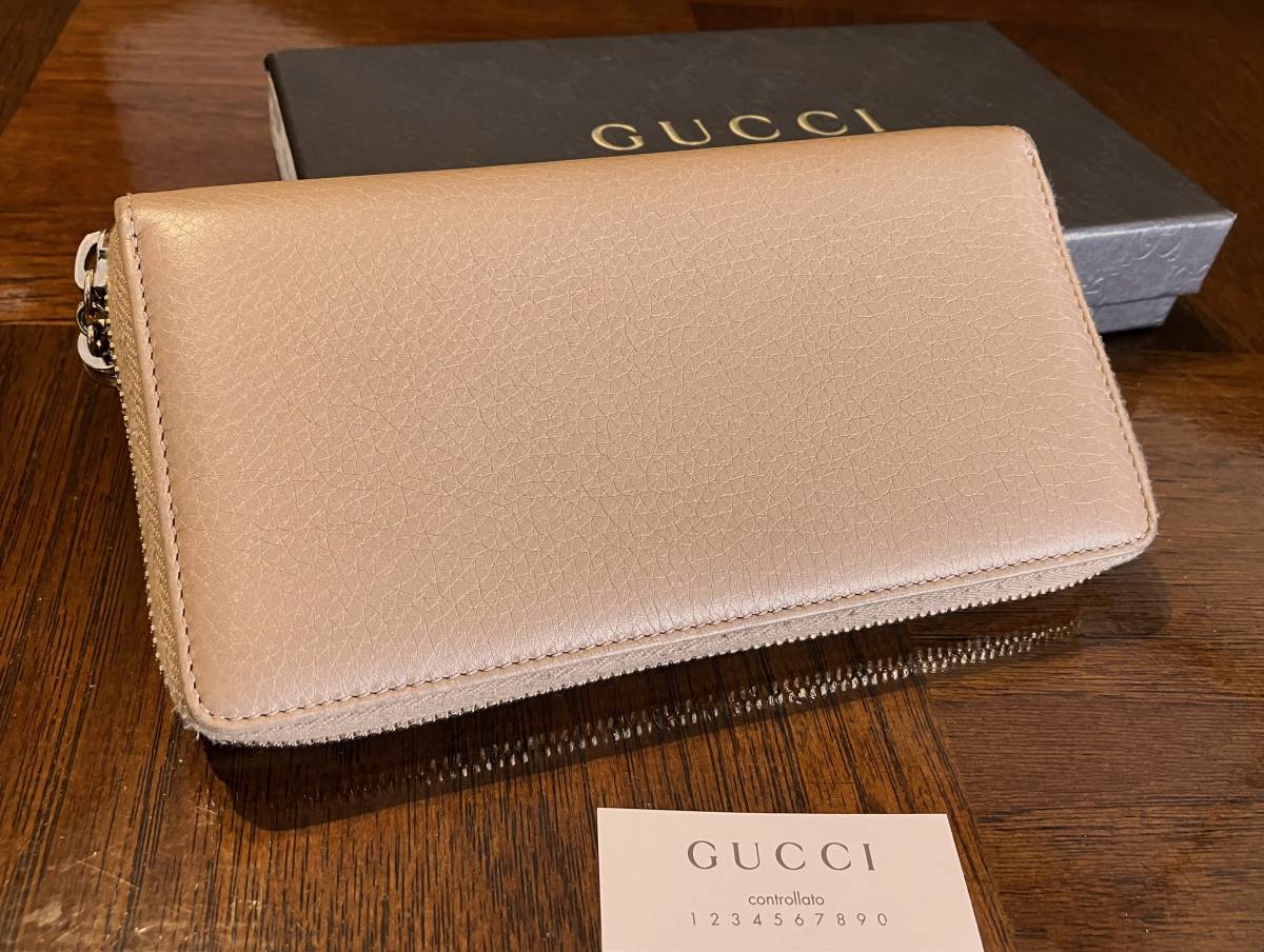 Gucci グッチ 長財布 タッセルセラリウス レザー ベージュ 307984レディース　【美品】個装箱入り_裏面もとてもきれいです