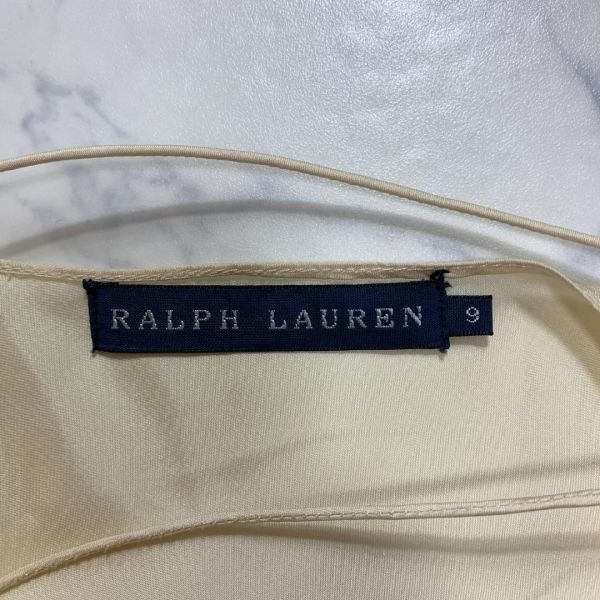 LA8265 ラルフローレン 総柄シアーワンピース マルチカラー 絹100％Ralph Lauren ２点セット インナーキャミ付き シルク 9_画像8