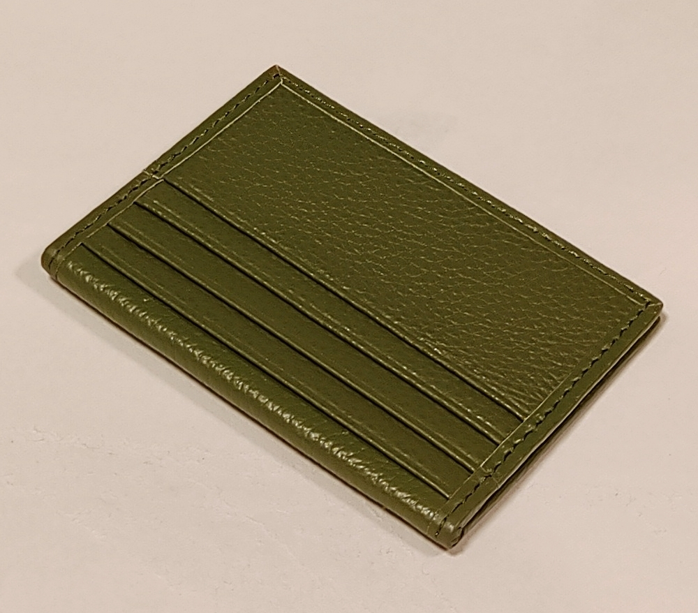 カードケース パスケース 本革 レザー カラー　グリーン　名刺入れ　定期入れ　薄型　
