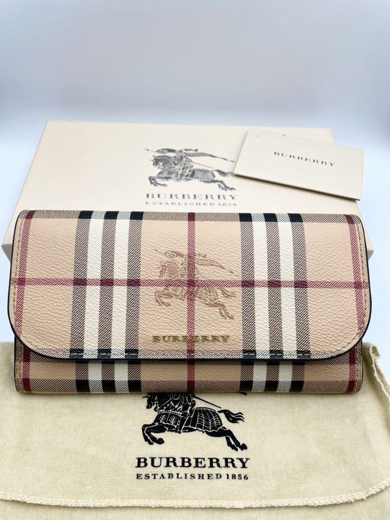 未使用保管品 バーバリー BURBERRY ノバチェック がま口 二つ折り-