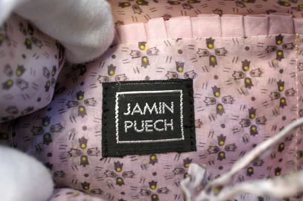 ○美品 ジャマンピュエッシュ JAMIN PUECH レザー コットンキャンバス ショルダーバッグ B0227_画像7