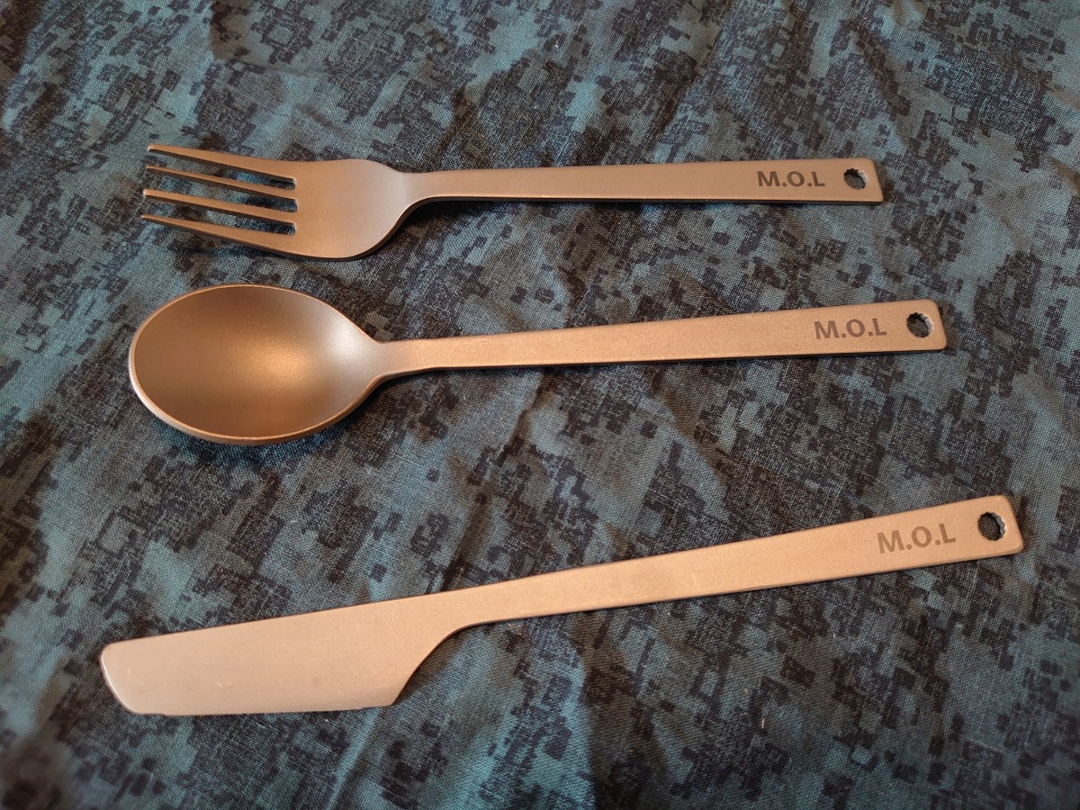 *M.O.L camp titanium cutlery 3 kind mat finishing. body only 