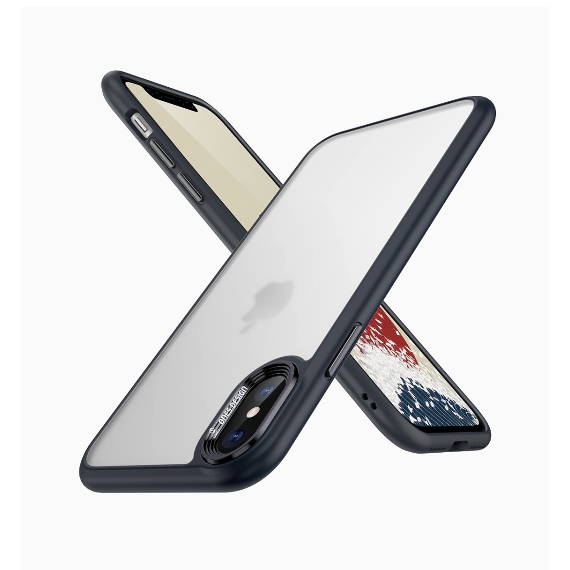 艶消し iPhone XsMax ケース 米軍MIL規格 耐衝撃 エアバッグ レコード盤の質感、レンズ プロテクター 全アルミ合金ボタン 透明マット感の画像1