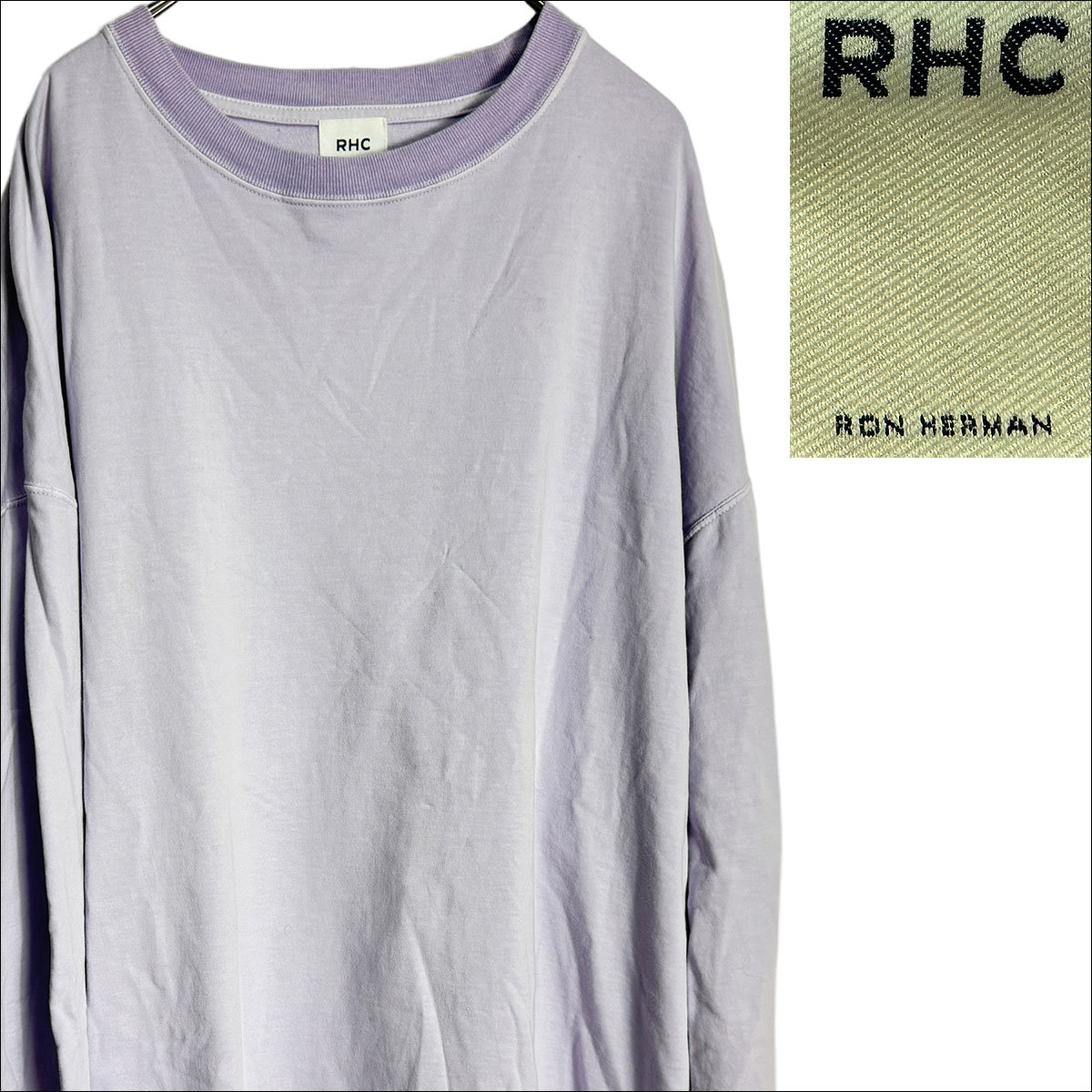 限定品】 J3553 美品 RHC オーバーサイズ ロンT 長袖Tシャツ パープル