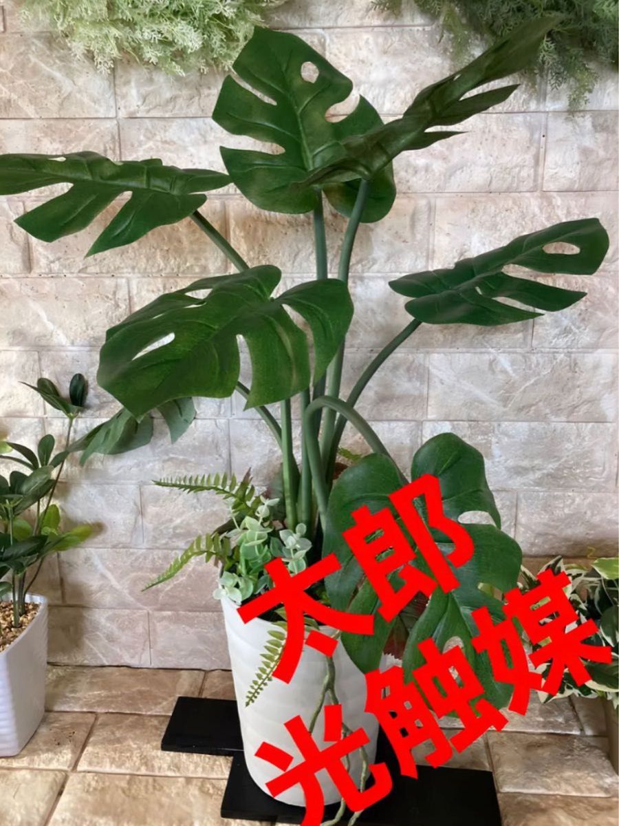 光触媒 人工観葉植物 ウォールグリーン フェイクグリーン oモンステラh