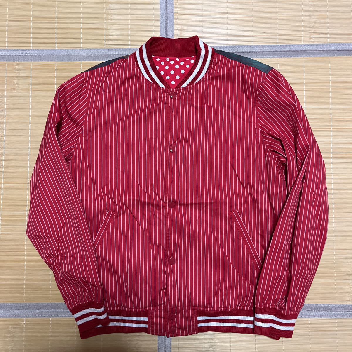 14ss Supreme COMME des GARCONS SHIRT シュプリーム コムデ ギャルソンReversible Varsity Baseball Jacket リバーシブル　ジャケット　L_画像5