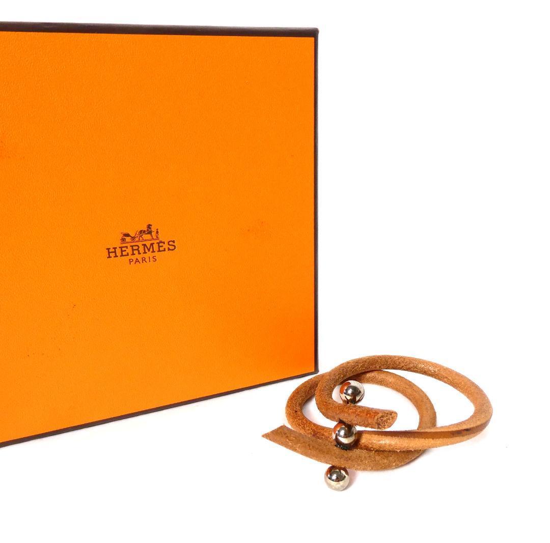 トップ ルーレットヒル エルメス HERMES 美品 3ボール A2449 ブラウン