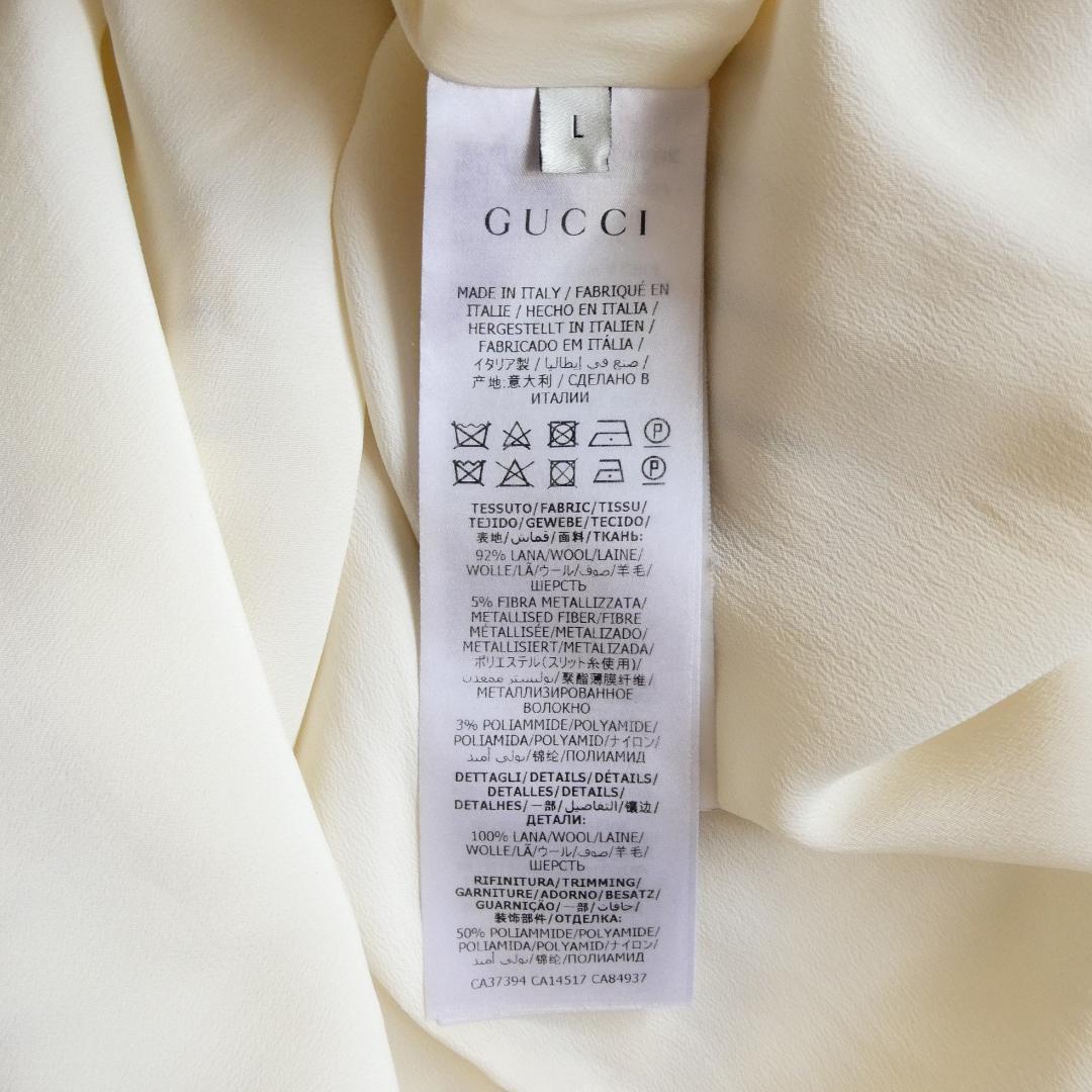  прекрасный товар GUCCI Gucci размер L вязаный легкий узкая юбка длинная юбка полоса рисунок ламе длинный длина mi утечка длина крем серия 