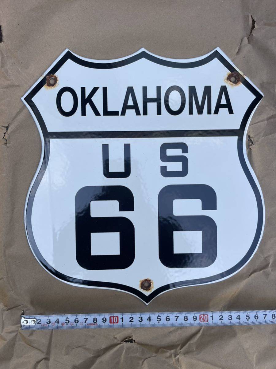 ビンテージ ルート66(route)US ルート66 ハイウェイ・シールド・サイン オクラホマ( OKLAHOMA）道路標識