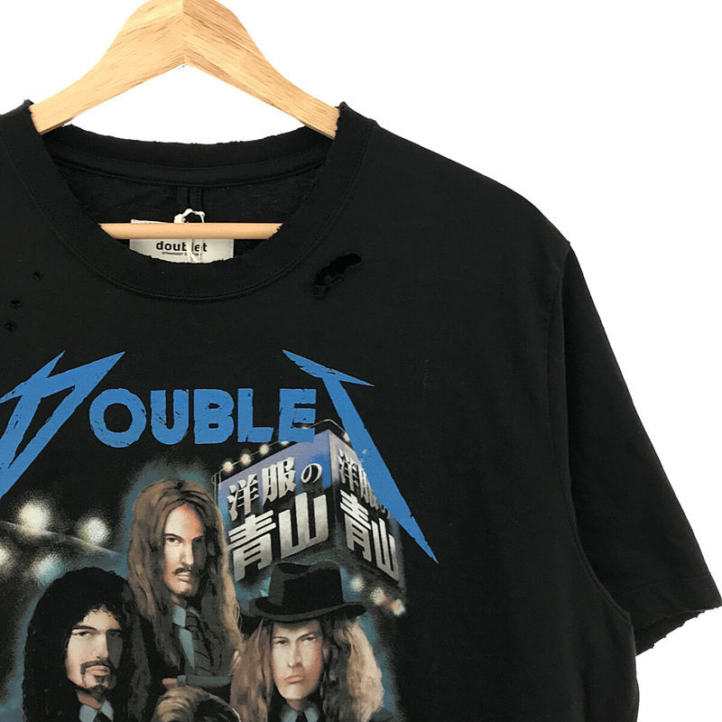 【新品】 doublet / ダブレット | 2022SS | AOYAMA ROCK T-SHIRT / ヴィンテージ加工 青山 ロック プリントTシャツ | M | ブラック_画像2