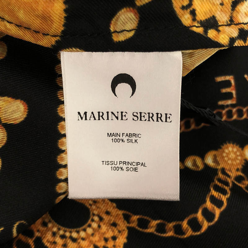 【美品】 MARINE SERRE / マリーンセル | Ornament Jewelry プリント シルクパンツ | S | ブラック/ゴールドトーン | メンズの画像6