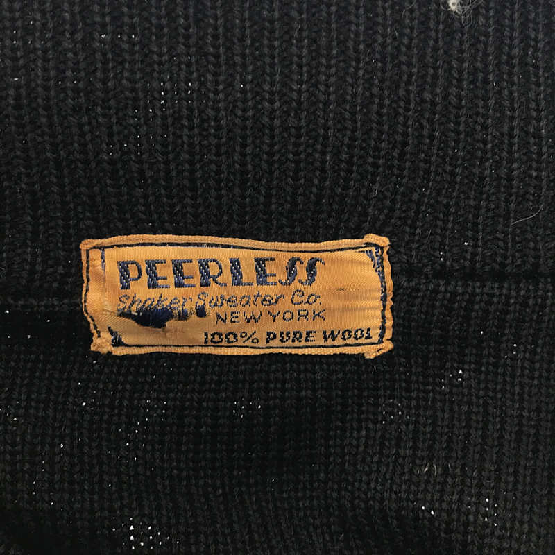 VINTAGE / ヴィンテージ古着 | 40s～ PEERLESS STADIUM Shaker Sweater Co. USMA カデット ニット ジャケット | ブラック | メンズ_画像5