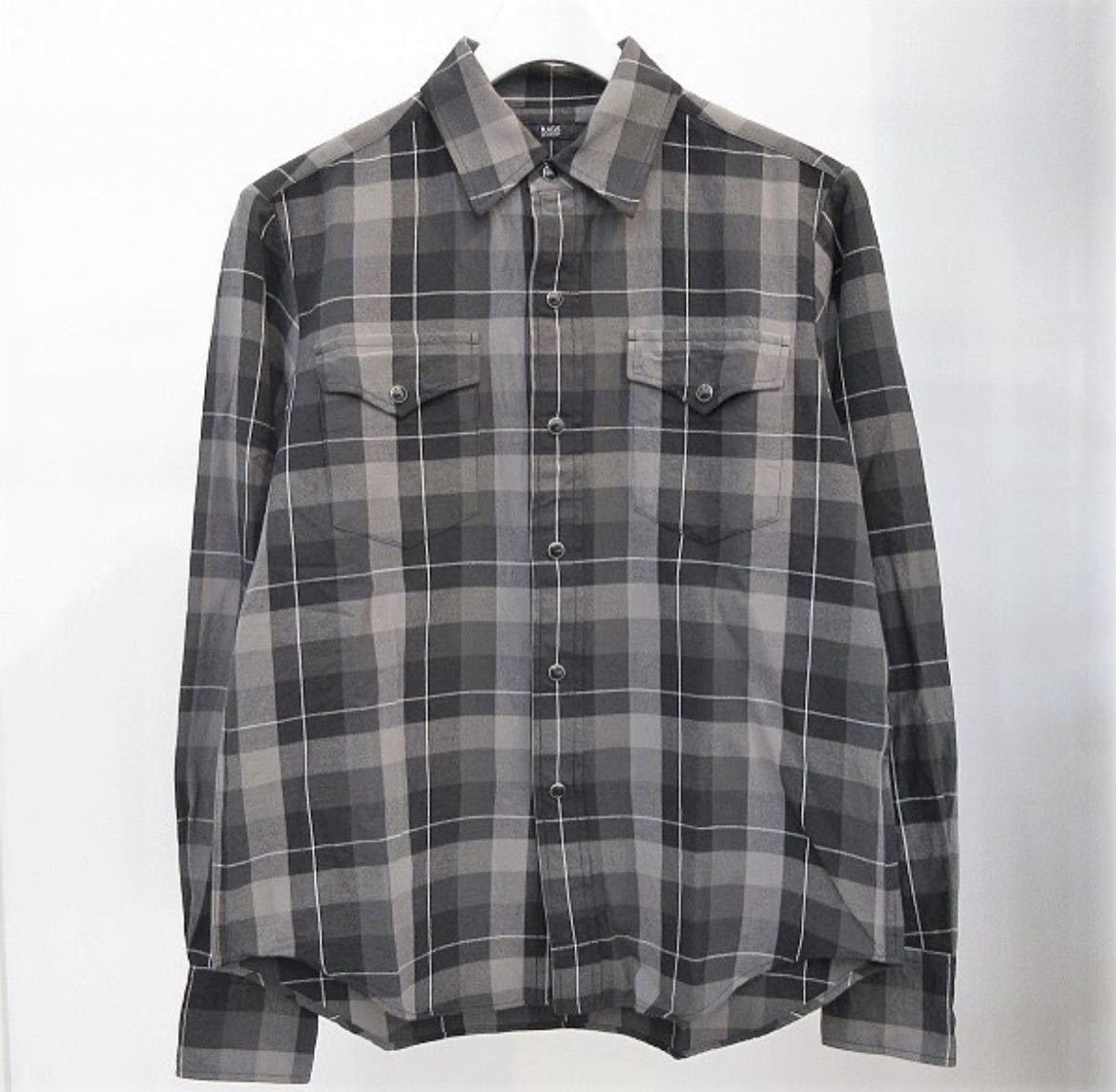 Rags McGREGOR OG CHECK SHIRT ラグスマックレガー　チェックシャツ　グレー　Sサイズ_画像1