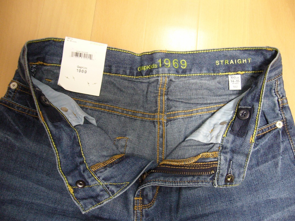 送料込み【新品・タグ付】ギャップ/GAP　Kids 1969ジーン／デニムパンツ ハンパ丈紺 160㎝ 14-15years　ストレート アジャスタブルウエスト_画像4