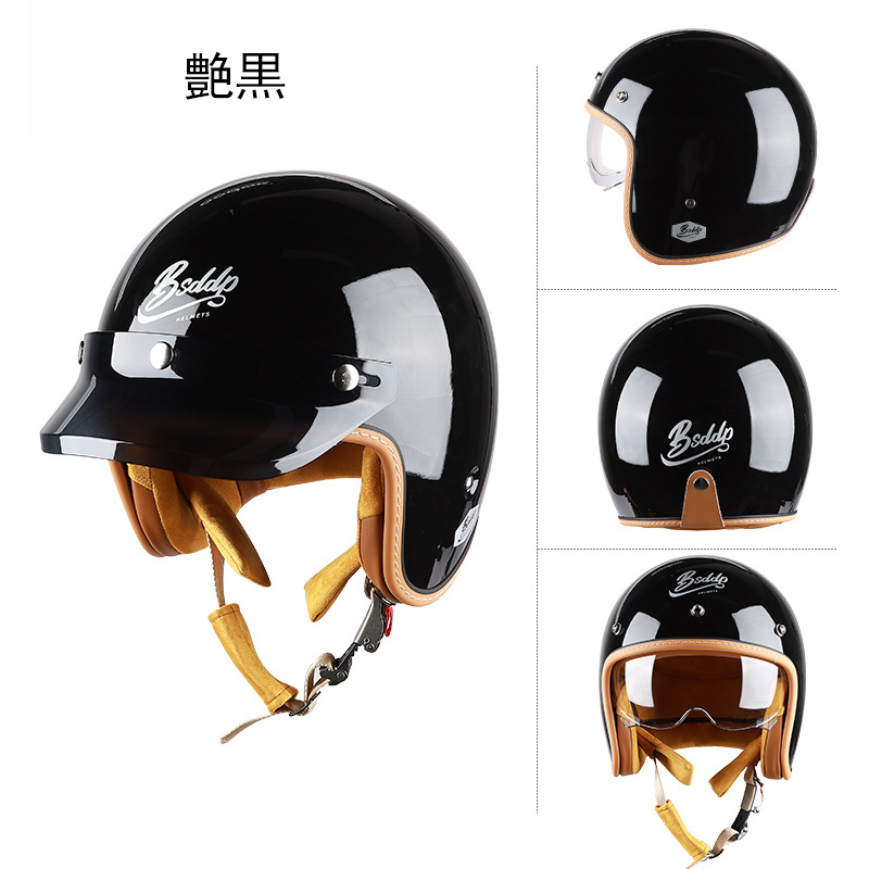 ジェットヘルメット 新品 バイザー付バイク 内蔵サングラス ビンテージ BP-310 ハーレー 半キャップ M -XXLサイズ 3色選択可 サイズ：Ｍの画像7