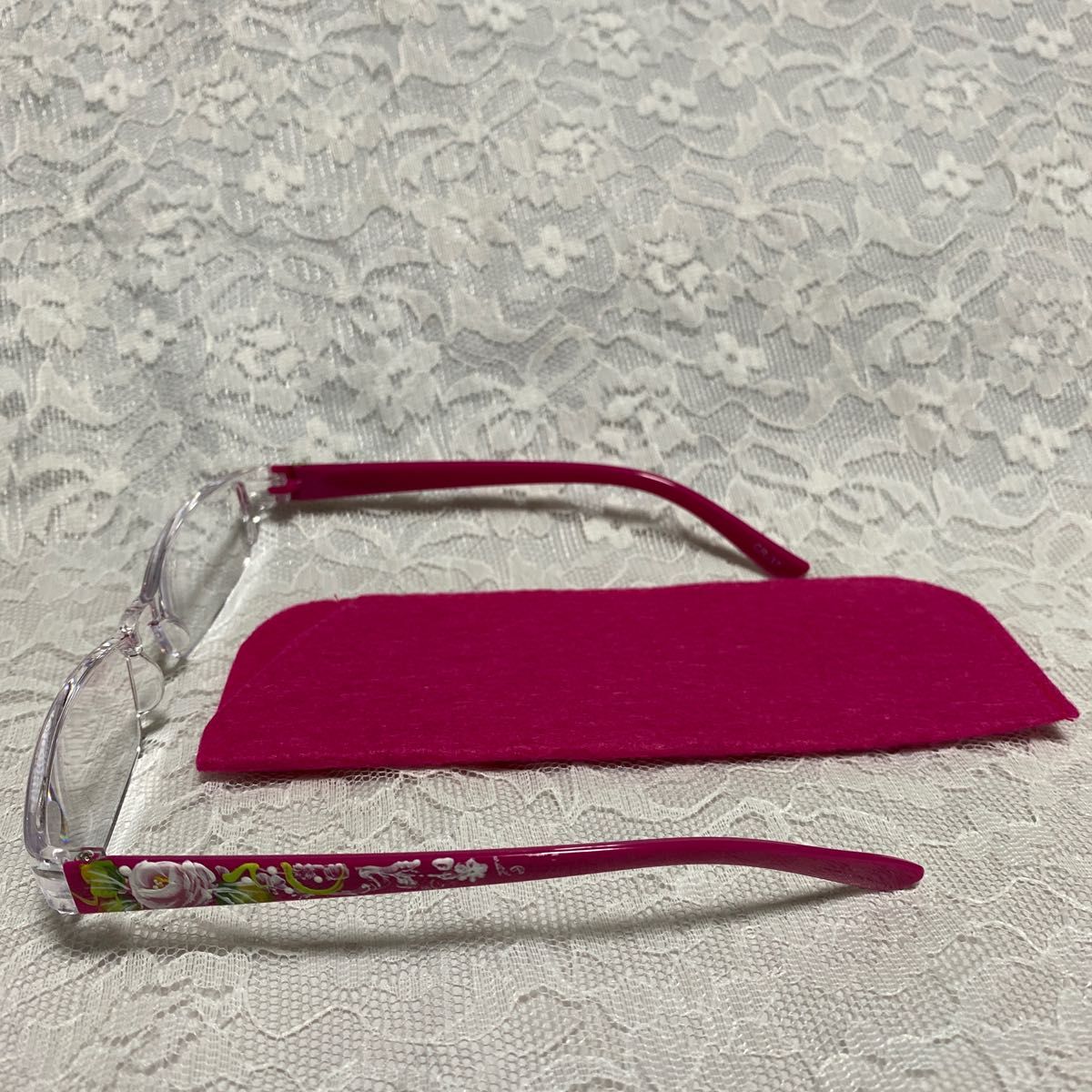 LOVE ROSE薔薇　シニアグラス　ピンク　2.5 A 老眼鏡