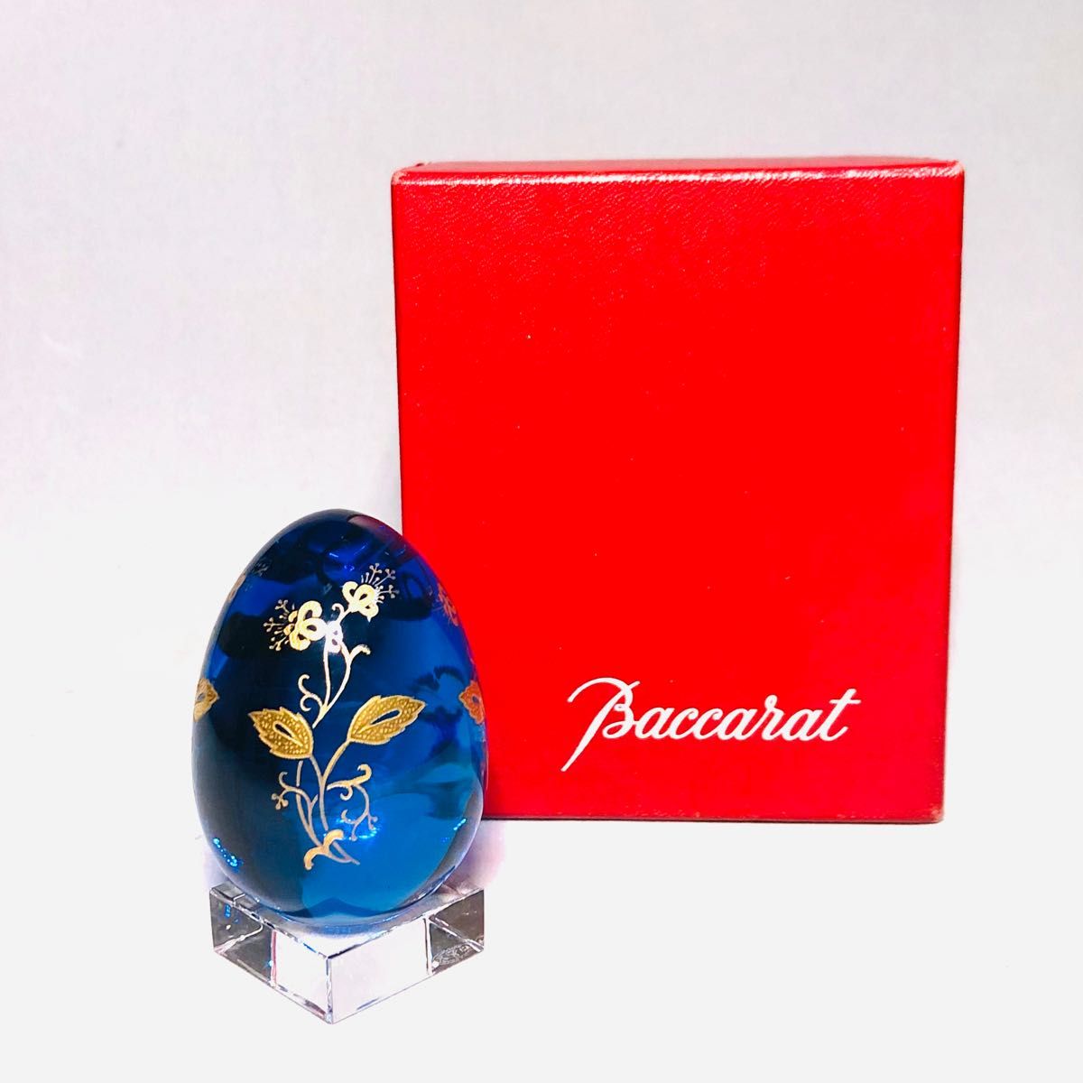 BACCARATバカラ/ 純正箱付 極稀少 エンパイア ブルーエッグ 金彩 BACCARATバカラ/ 純正箱付 極稀少 エンパイア ブルーエッグ 金彩
