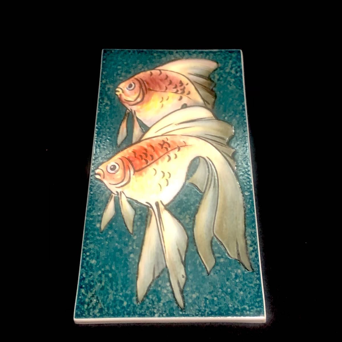 Meissen マイセン/※珍品 1級品 陶板 金魚　魚 美品