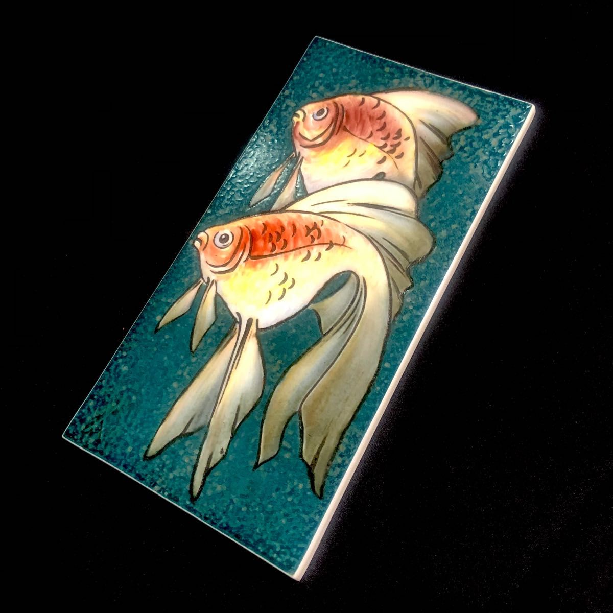 Meissen マイセン/※珍品 1級品 陶板 金魚　魚 美品