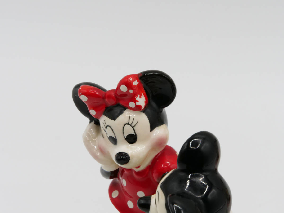 ディズニー ミッキーマウス ミニーマウス 陶器製 オルゴール 2点 いつか王子さまが スモールワールド_色剥げがあります