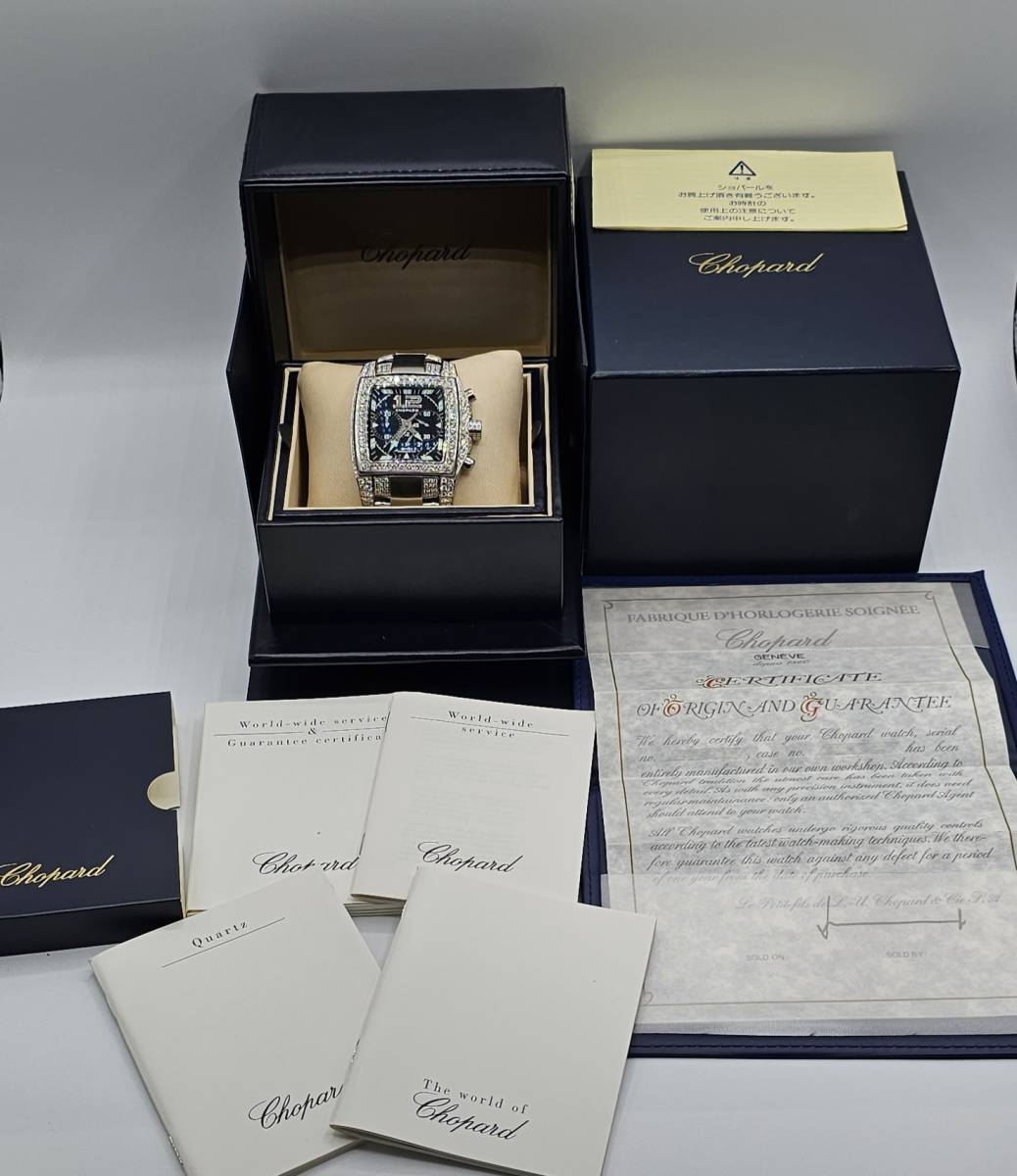  Chopard справочная цена 980 десять тысяч иен after breath diamond Chopard мужской ( king-size ) наручные часы! самозаводящиеся часы! черный циферблат! как новый 