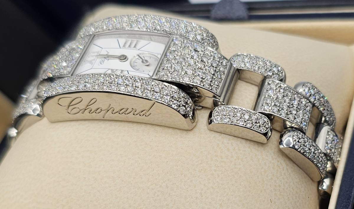  Chopard reference price 898 ten thousand jpy after diamond Chopard LA STRADA lady's wristwatch quartz white face! as good as new 