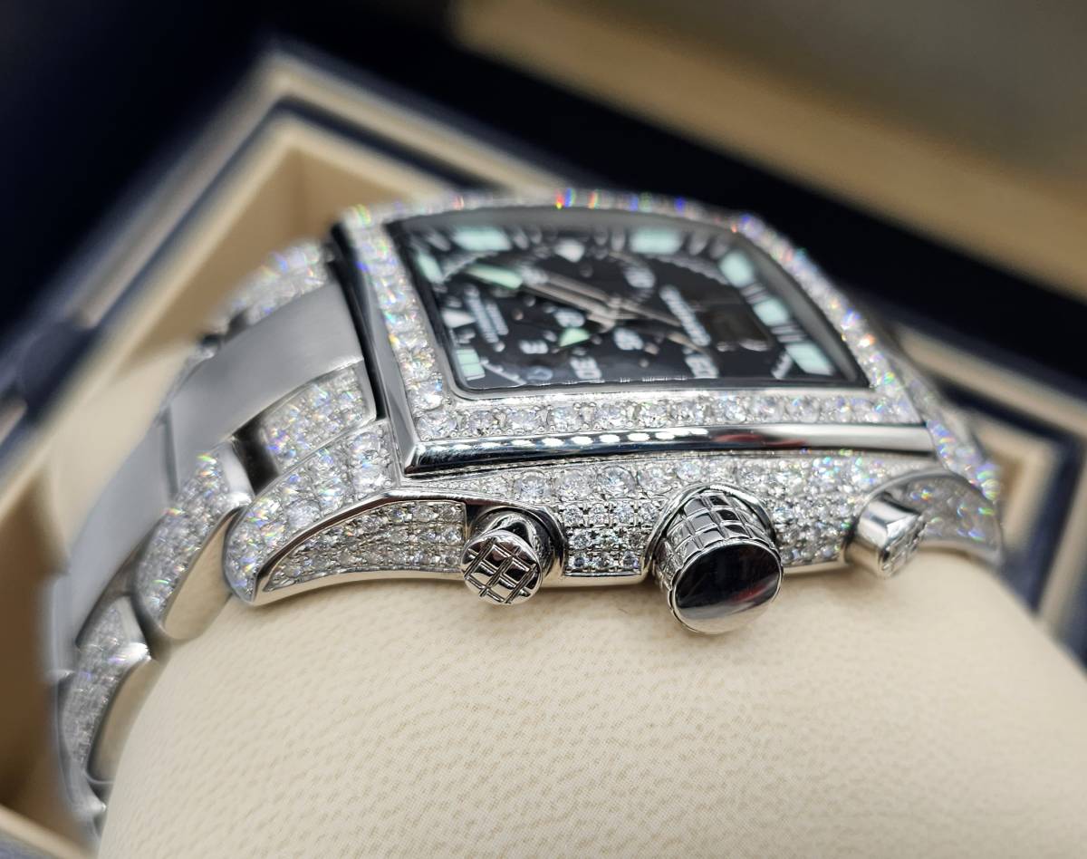  Chopard справочная цена 980 десять тысяч иен after breath diamond Chopard мужской ( king-size ) наручные часы! самозаводящиеся часы! черный циферблат! как новый 