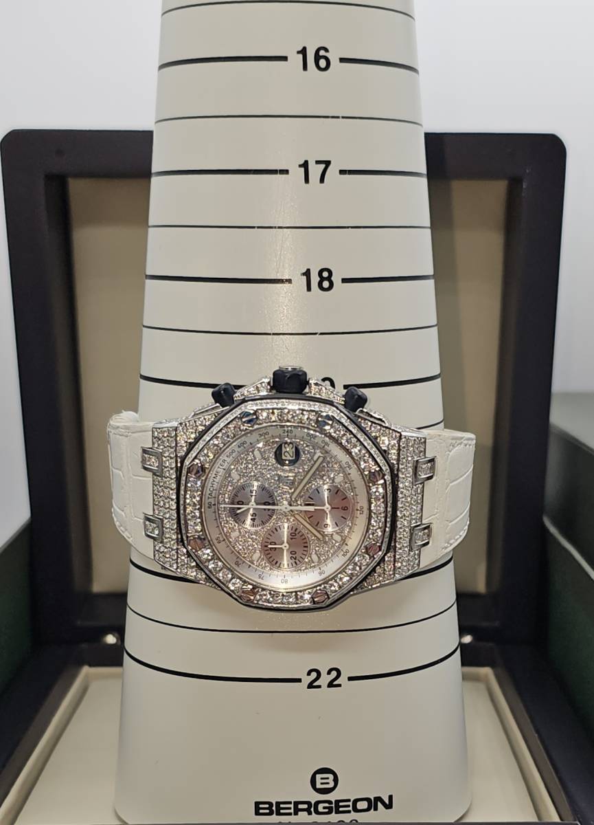 オーデマ・ピゲ AUDEMARS PIGUET ♪ロイヤルオーク♪オフショア♪クロノグラフ♪全面フルダイヤモンド仕様♪腕時計♪メンズ の画像4