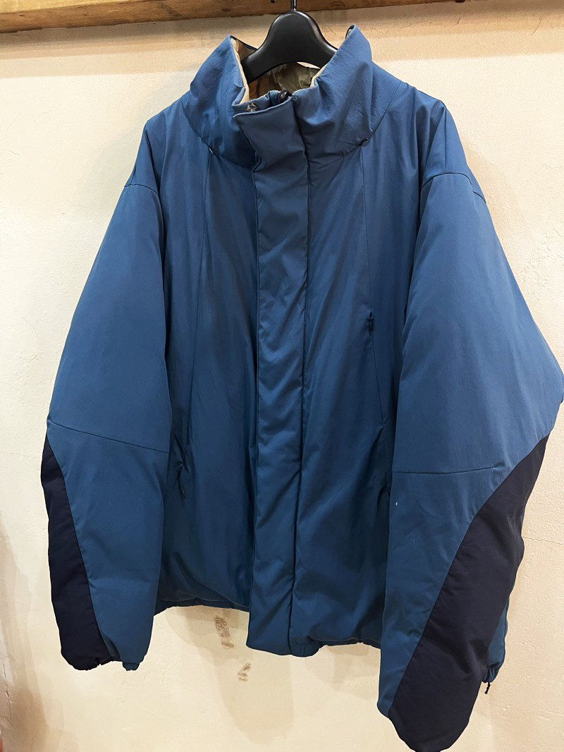 X41★TAION タイオン Si/エスアイ RIVERSIBLE DOWN BLOUSON リバーシブルダウンジャケット メンズ XLサイズ ブルー×グレージュ ★_画像3