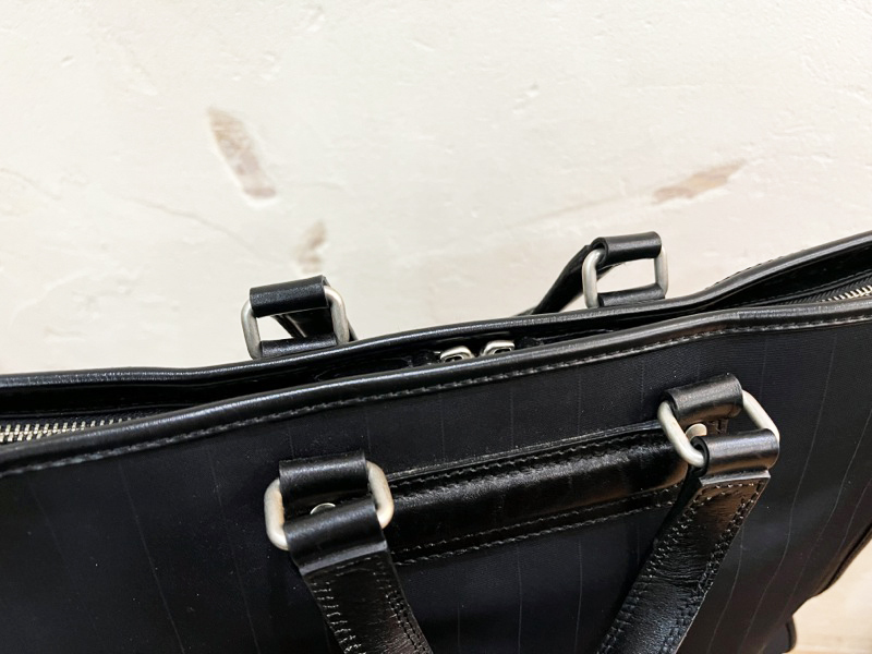 *Paul Smith/ Paul Smith nylon × leather stripe briefcase business bag document bag black gentleman for briefcase *