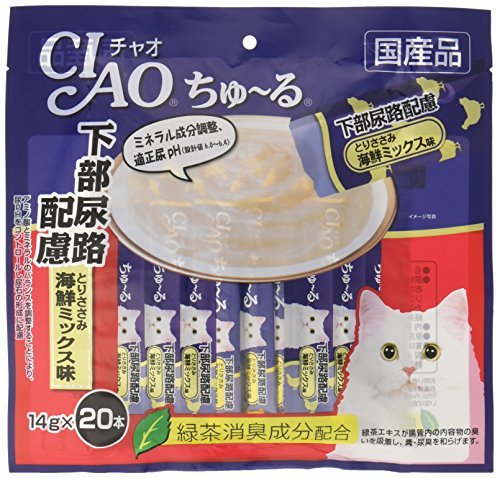 チャオ (CIAO) 猫用おやつ ちゅ~る 下部尿路配慮 とりささみ 海鮮ミックス味 14g×20本入_画像1
