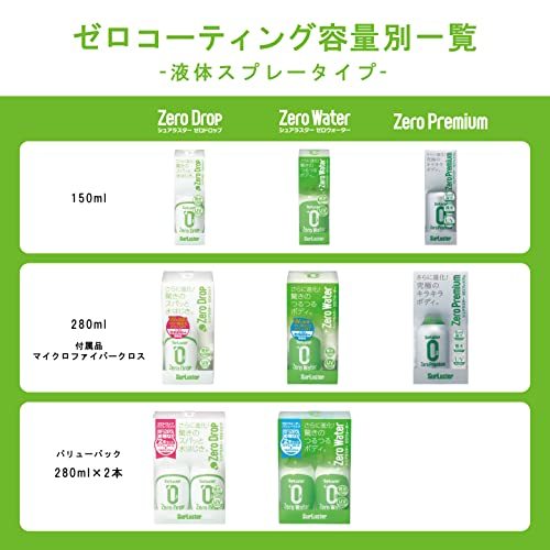 シュアラスター 洗車用品 ガラス系ナノコーティング剤 ゼロウォーターバリューパック 親水タイプ 280ml×2本 SurLuster S-109_画像6