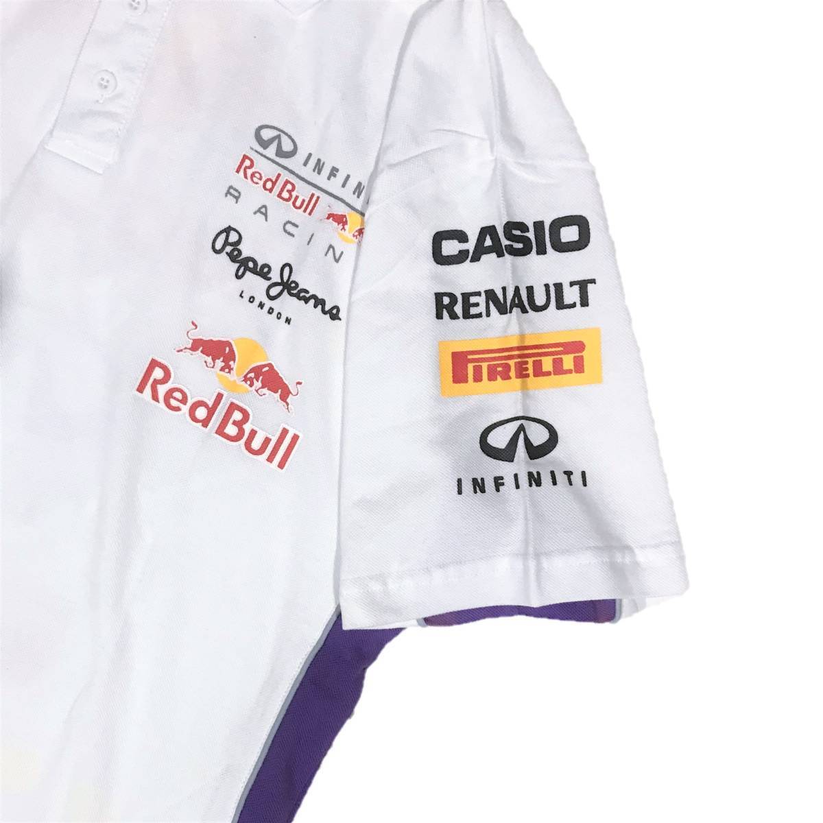 ペペジーンズ Pepe Jeans レッドブル Red Bull レーシング OTL2014 ボタン ポロシャツ（ホワイト）(L) [並行輸入品]_画像4