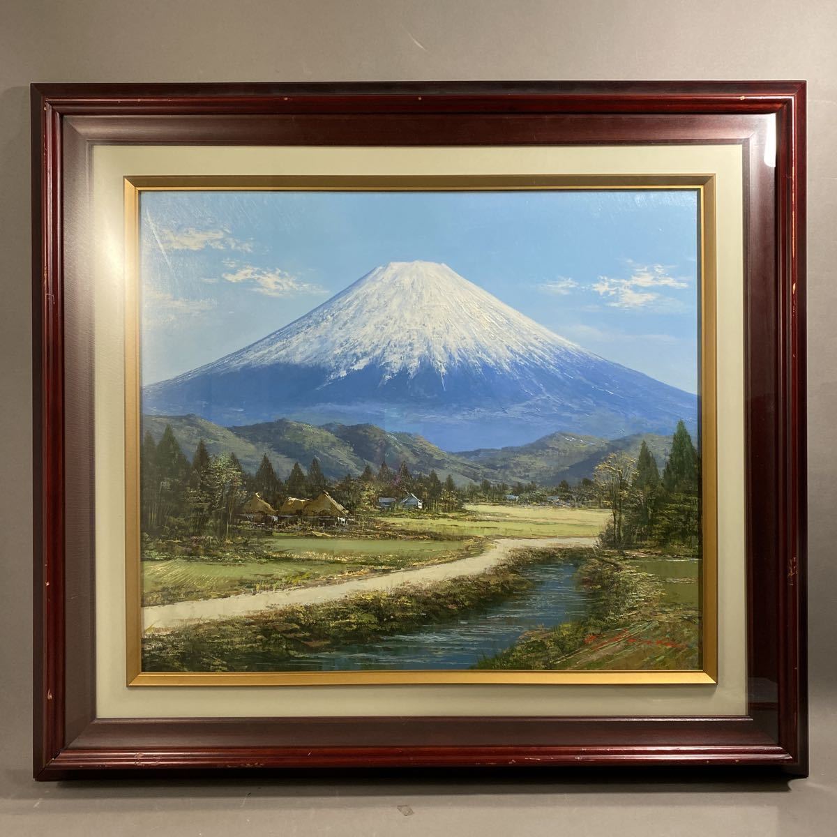 絵画 油絵 川島孝之「富士」 真作 風景画 インテリア アート サイズ 66