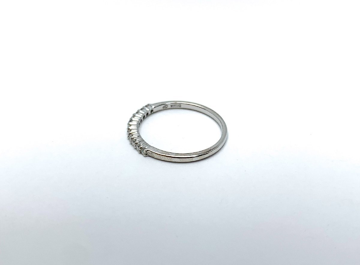 K18WG 18金ホワイトゴールド ダイヤ ハーフエタニティ リング 指輪 アクセサリー 約15号_画像4