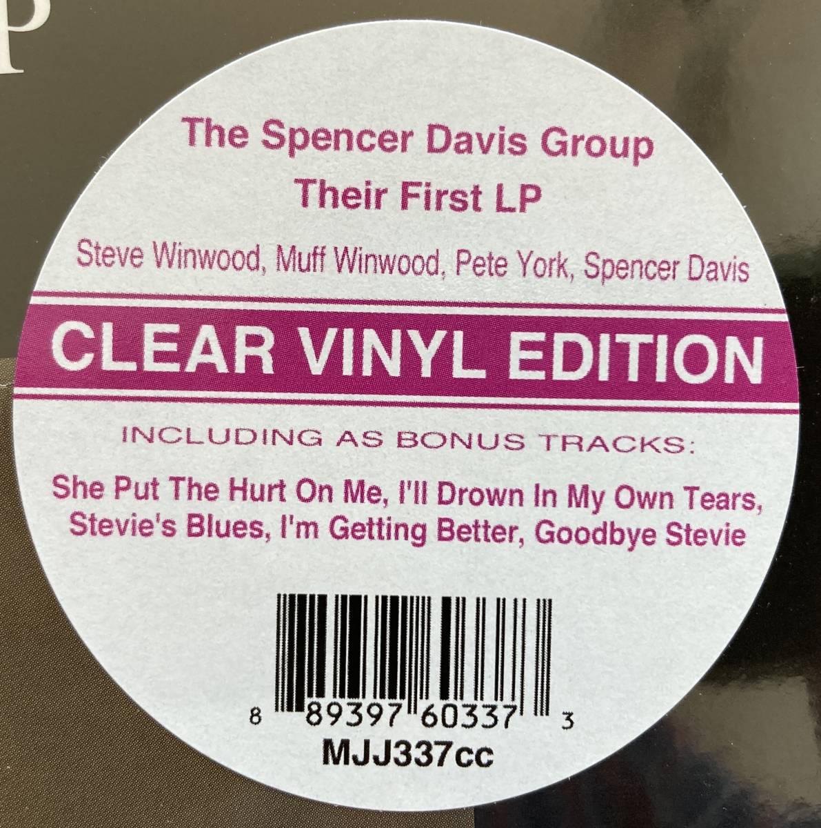 ◆SPENCER DAVIS GROUP/スペンサー・デイヴィス・グループ◆輸入盤/THEIR FIRST LP//CLEAR VINYL EDITION//未開封新品_画像2