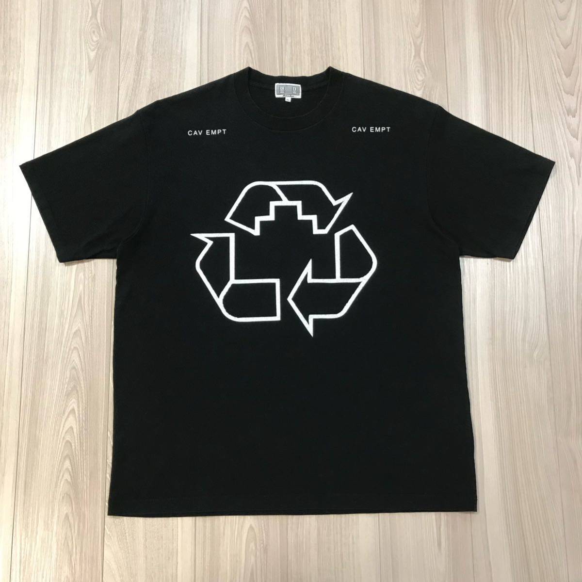 XL C.E CAVEMPT ZIGGURAT CYCLE Tee BIG made in japan 日本製 シーイー リサイクル サイクル ロゴ  プリント ビッグ ブラック Tシャツ