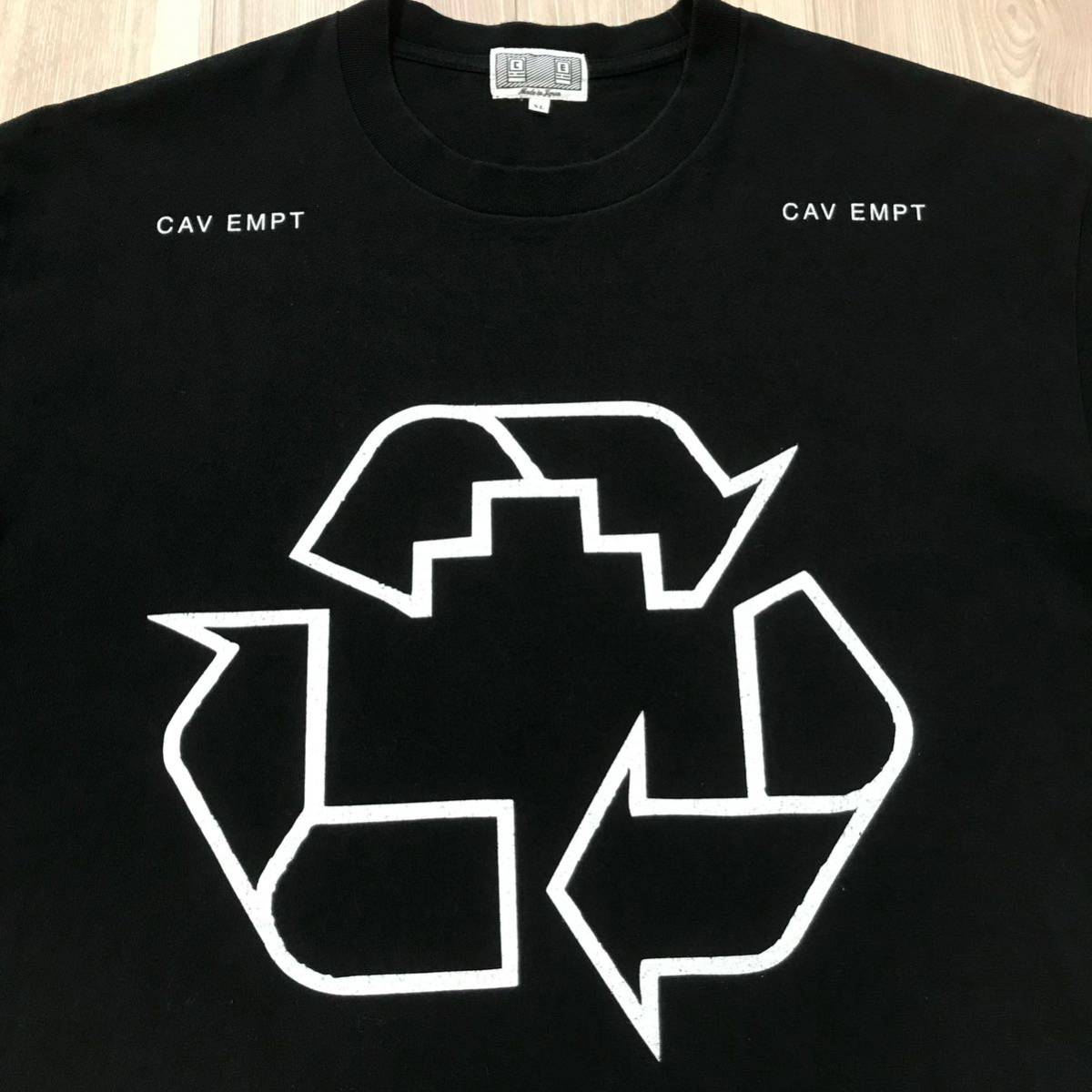 XL C.E CAVEMPT ZIGGURAT CYCLE Tee BIG made in japan 日本製 シーイー リサイクル サイクル ロゴ  プリント ビッグ ブラック Tシャツ