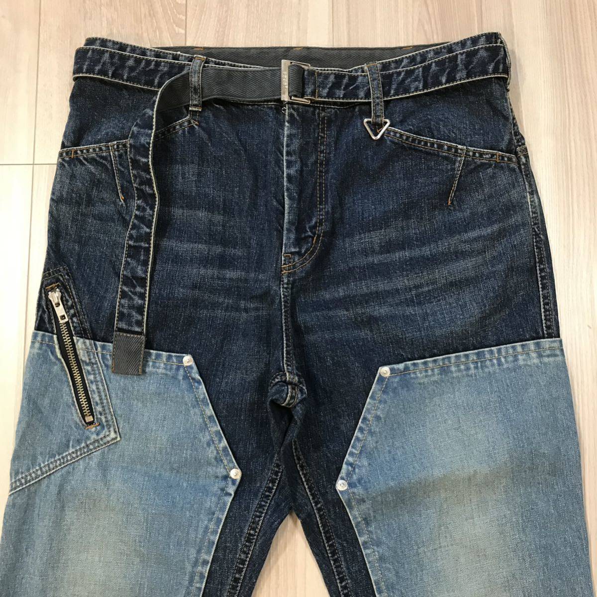 sacai zip denim 21SS 2513サカイ ダブルニー 裾ジップ スリム sacai zip denim 21SS 2513サカイ ダブルニー 裾ジップ スリム