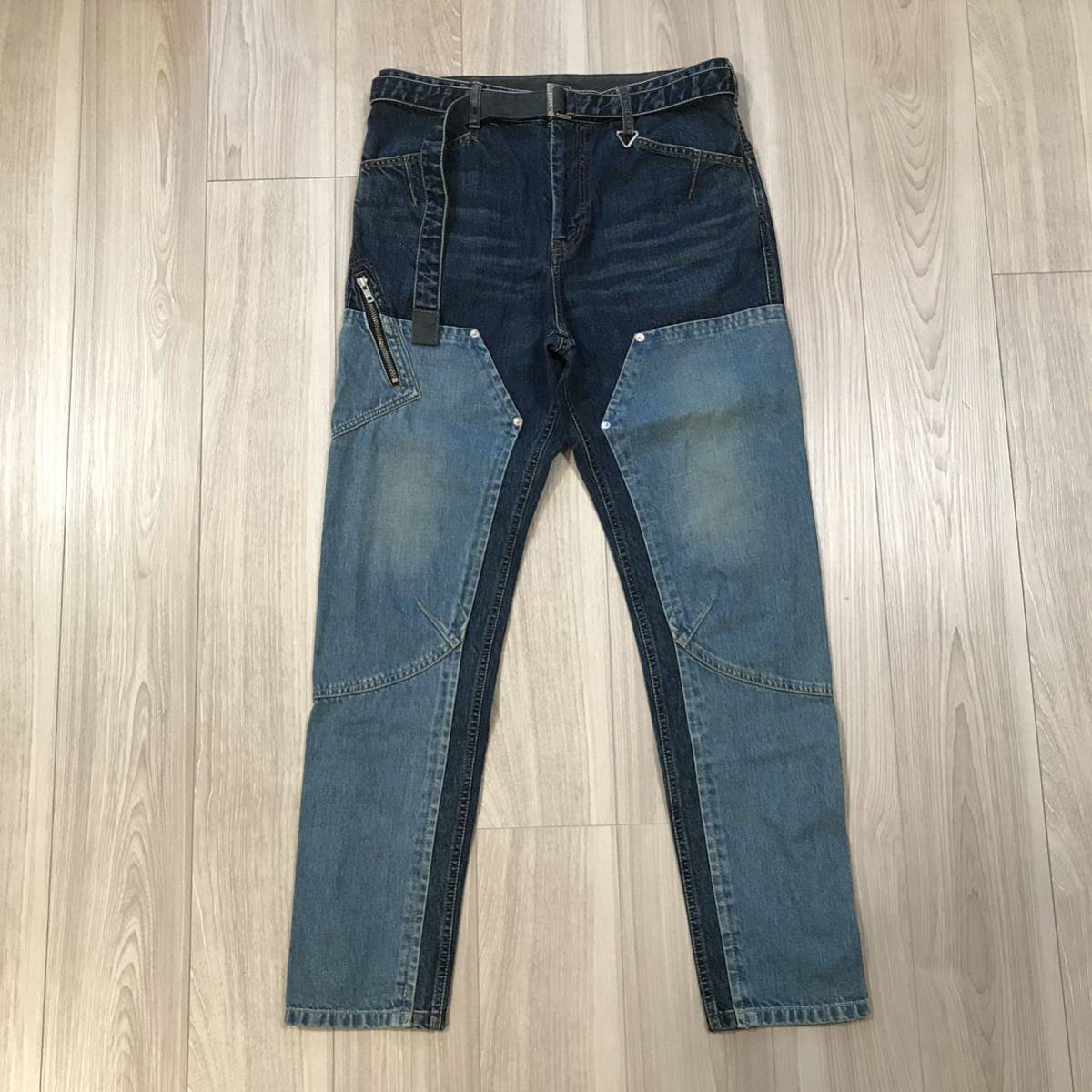 sacai zip denim 21SS 2513サカイ ダブルニー 裾ジップ スリム sacai zip denim 21SS 2513サカイ ダブルニー 裾ジップ スリム