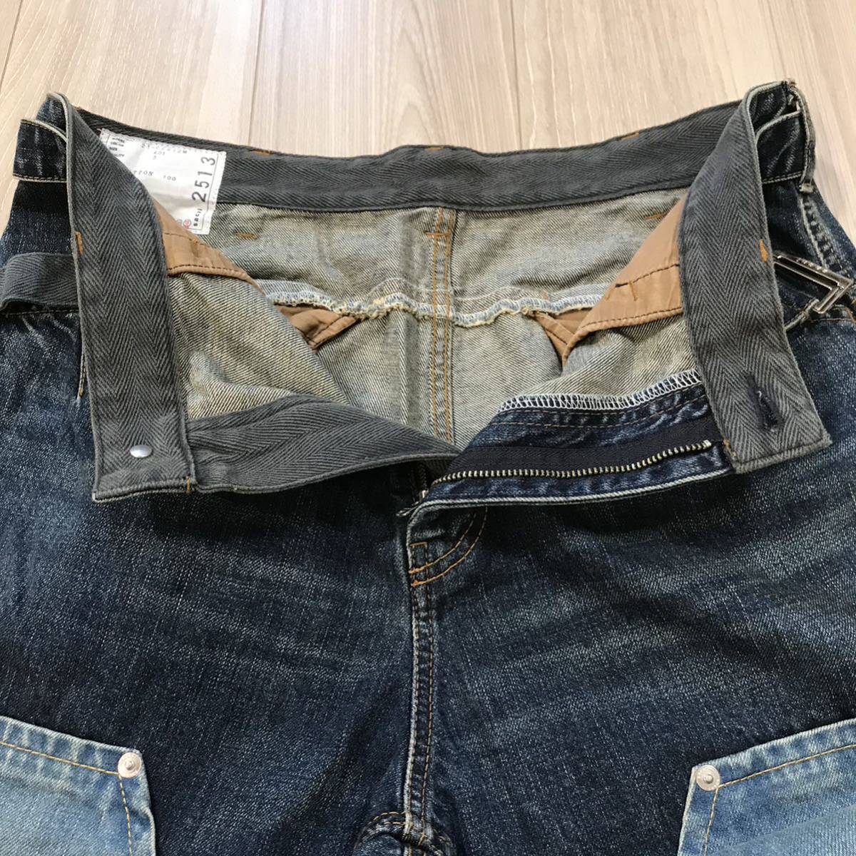 sacai zip denim 21SS 2513サカイ ダブルニー 裾ジップ スリム sacai zip denim 21SS 2513サカイ ダブルニー 裾ジップ スリム