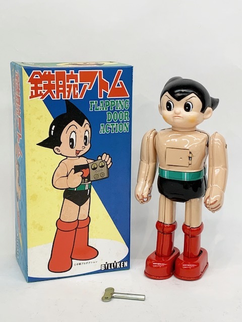 □Made in JAPAN□ビリケン商会□ゼンマイ歩行ブリキ□鉄腕アトム□箱