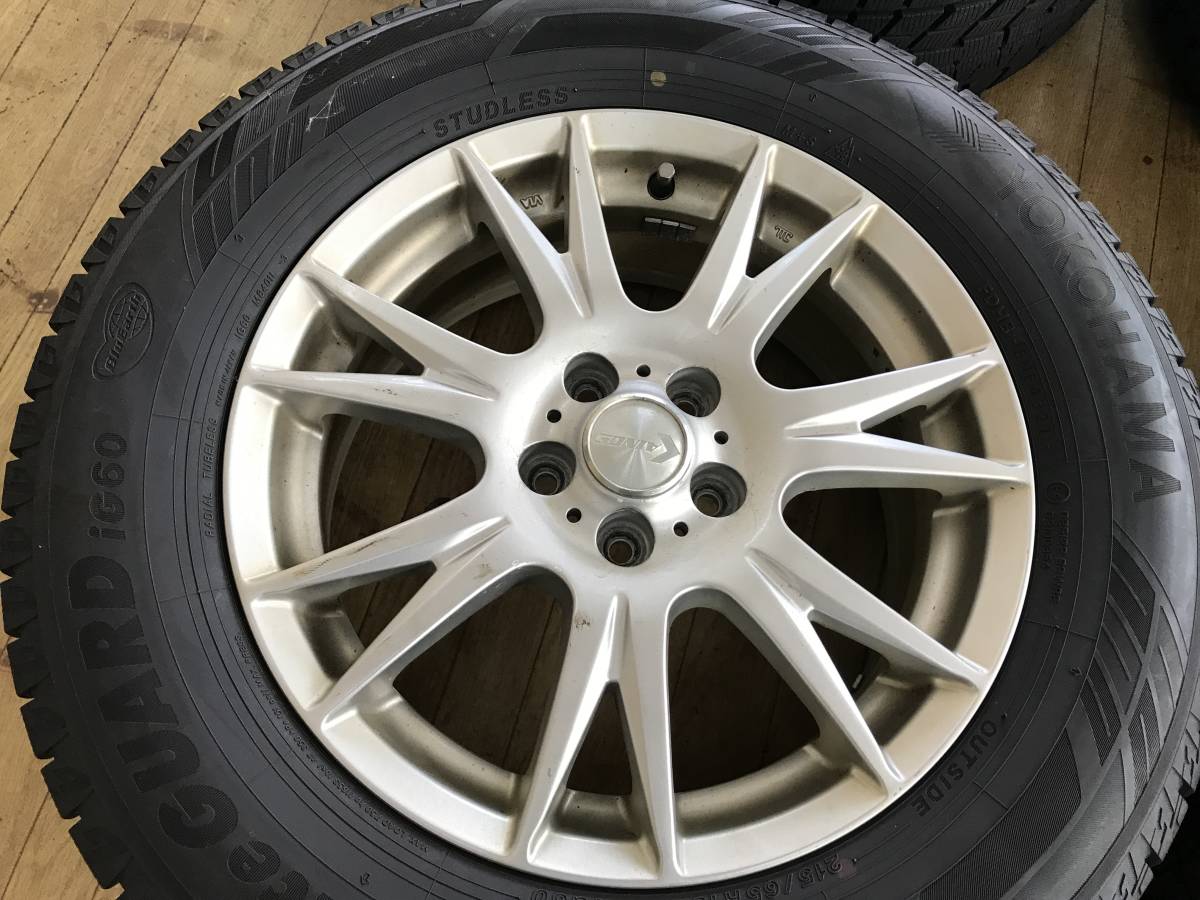 スタッドレス ヨコハマ IG60 21年製 215/65R16 PCD100-5穴 アルミホイールセット 4本 SH5 SHJ フォレスター XV アウトバック_画像2