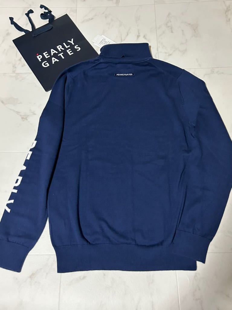 パーリーゲイツ カシミヤタッチ タートルネックニット XL ネイビー-