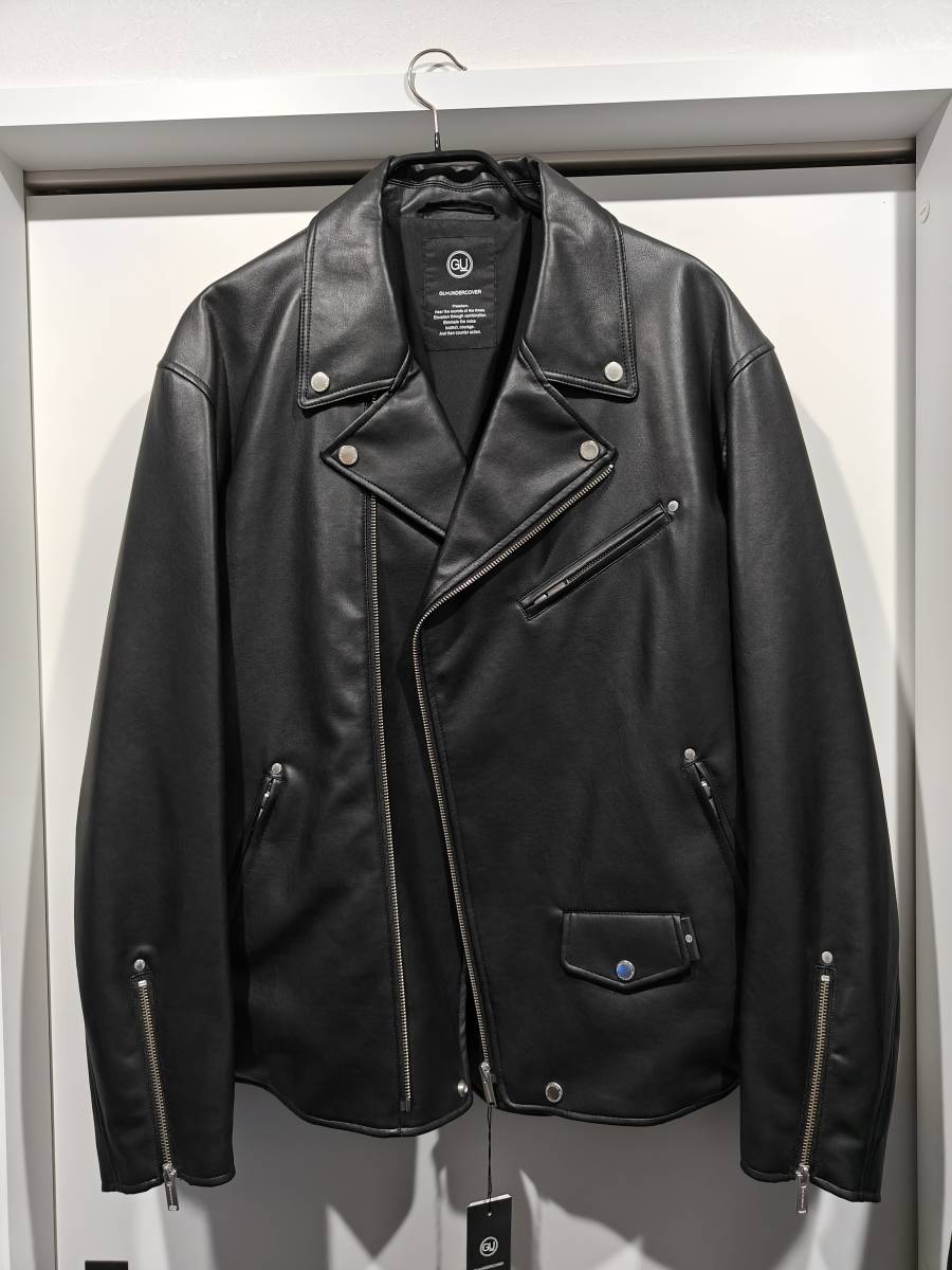 【新品、未使用】GU × UNDERCOVER フェイクレザージャケット ダブル ライダース サイズXXL ジーユー × アンダーカバー