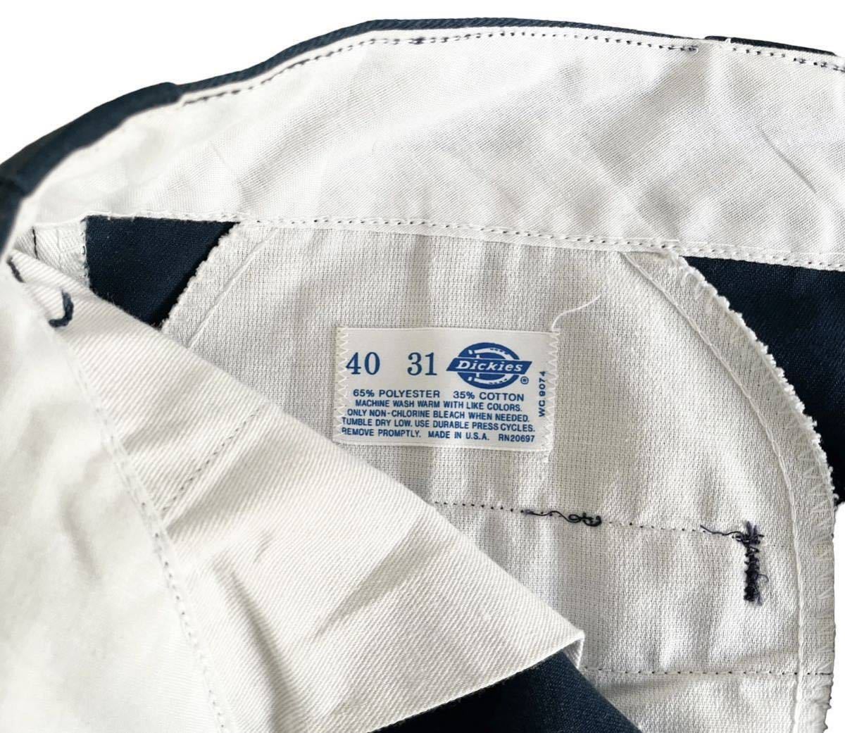 美品!! 希少!! 80s USA製 DICKIES ディッキーズ ワークパンツ ネイビー アルミジップ タロン w 40 ビンテージ アメリカ製 MADE IN USA_画像6