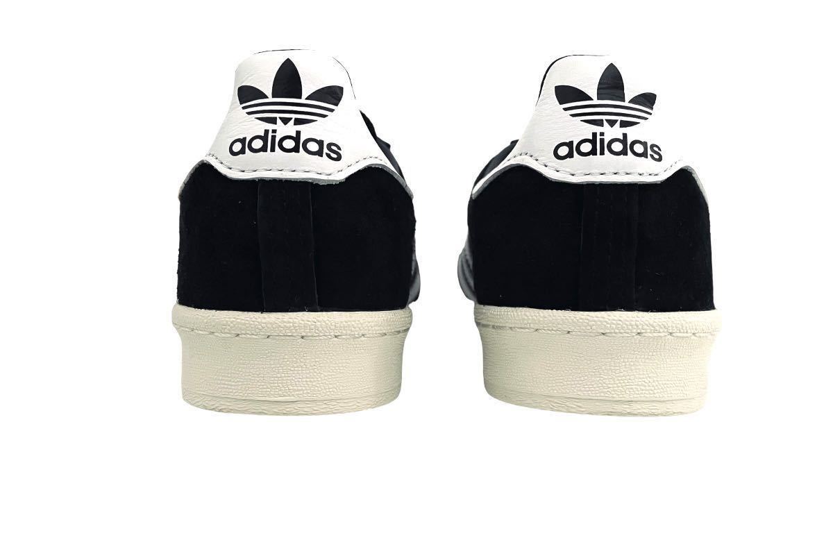 極美品!! 名作!! 20年 adidas CAMPUS 80s BLACK アディダス キャンパス ブラック スエード 黒 × 白 us 7.5 / 25.5 ㎝ 天然皮革 正規品_画像6