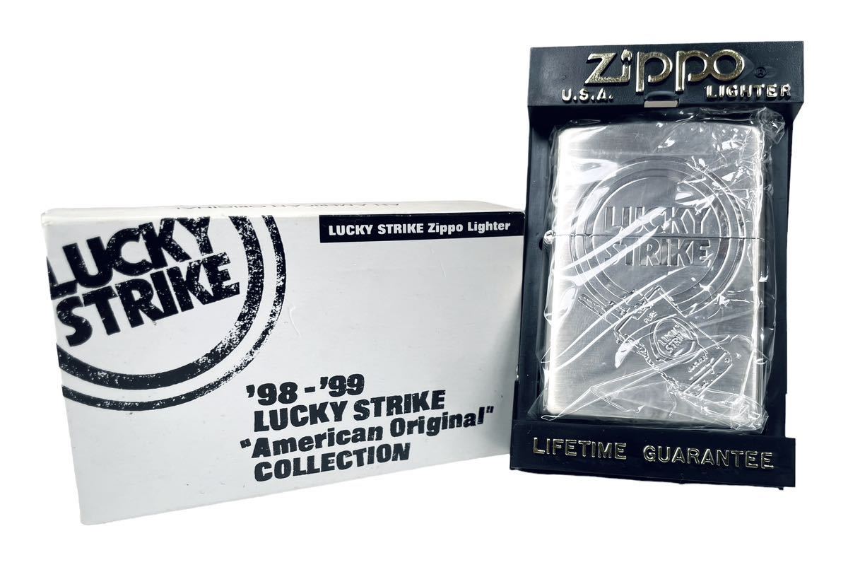 デッド!! 希少!! 98年製 LUCKY STRIKE AMERICAN ORIGINAL Collection ZIPPO ラッキーストライク ジッポ 煙草 たばこ ヴィンテージの画像2